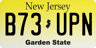 NJ license plate B73UPN