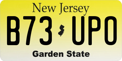 NJ license plate B73UPO