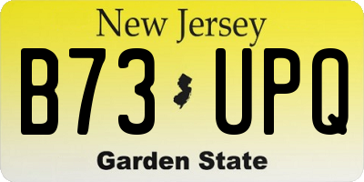 NJ license plate B73UPQ