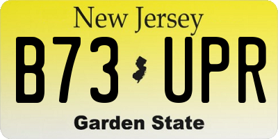 NJ license plate B73UPR