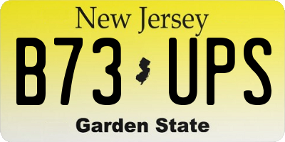 NJ license plate B73UPS