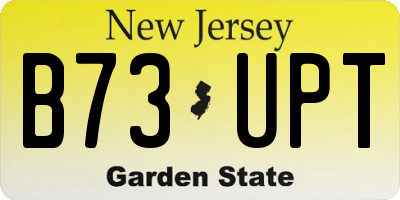 NJ license plate B73UPT