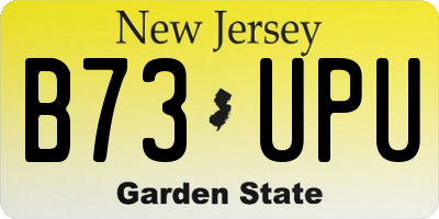 NJ license plate B73UPU