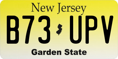 NJ license plate B73UPV