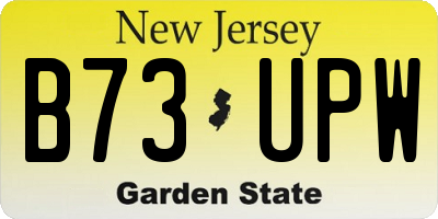 NJ license plate B73UPW