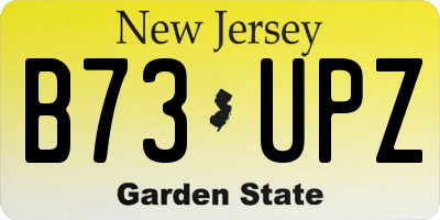 NJ license plate B73UPZ