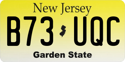 NJ license plate B73UQC