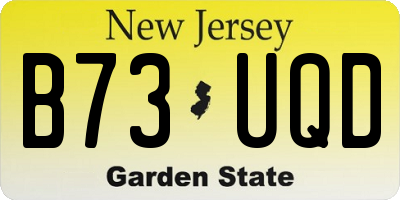 NJ license plate B73UQD