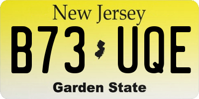 NJ license plate B73UQE