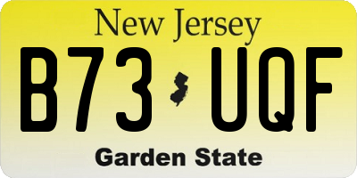 NJ license plate B73UQF