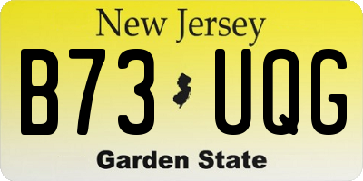 NJ license plate B73UQG