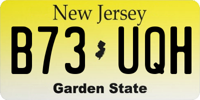 NJ license plate B73UQH