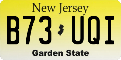 NJ license plate B73UQI