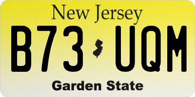 NJ license plate B73UQM