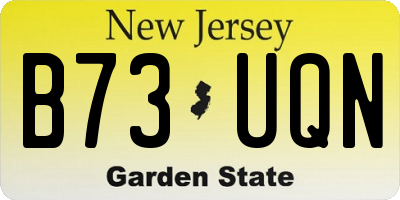 NJ license plate B73UQN