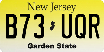 NJ license plate B73UQR