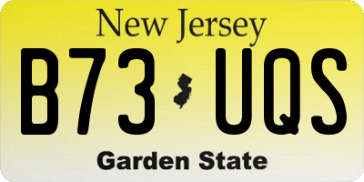 NJ license plate B73UQS