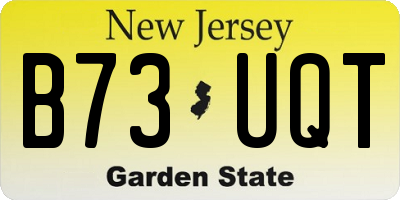 NJ license plate B73UQT