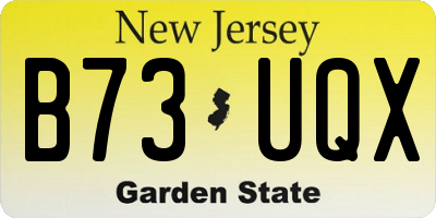 NJ license plate B73UQX