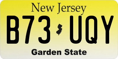 NJ license plate B73UQY