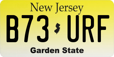 NJ license plate B73URF