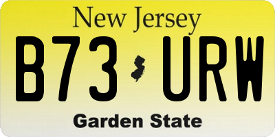 NJ license plate B73URW