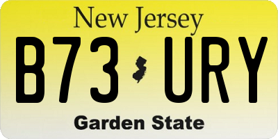 NJ license plate B73URY