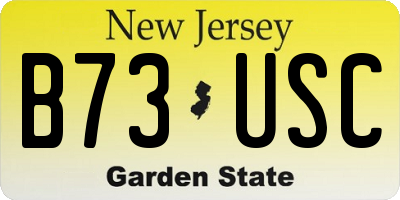 NJ license plate B73USC