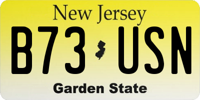 NJ license plate B73USN
