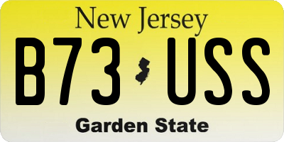 NJ license plate B73USS