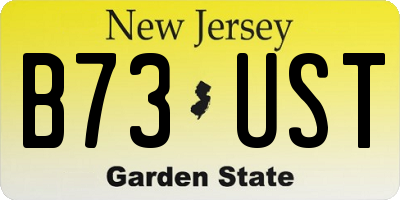 NJ license plate B73UST