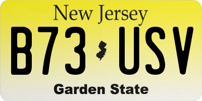 NJ license plate B73USV