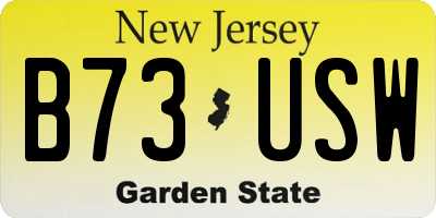 NJ license plate B73USW