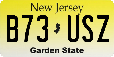 NJ license plate B73USZ