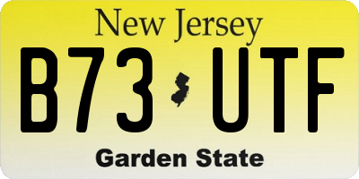 NJ license plate B73UTF