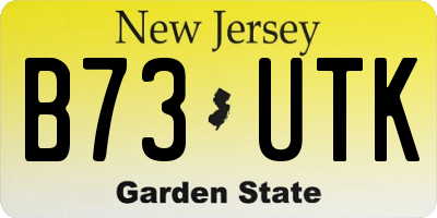 NJ license plate B73UTK