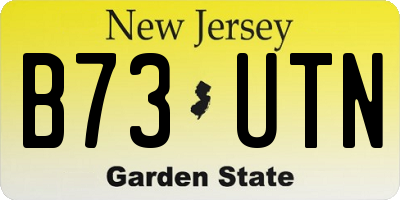 NJ license plate B73UTN