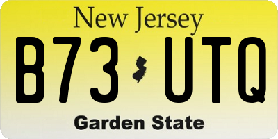 NJ license plate B73UTQ