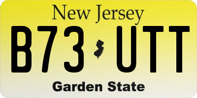 NJ license plate B73UTT
