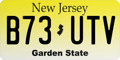 NJ license plate B73UTV
