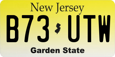 NJ license plate B73UTW