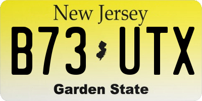 NJ license plate B73UTX