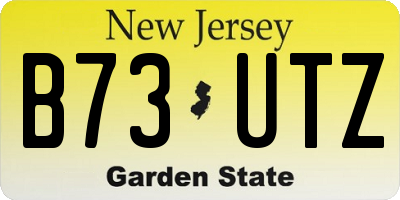 NJ license plate B73UTZ