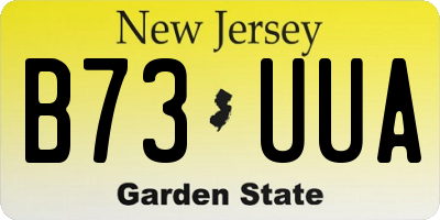 NJ license plate B73UUA