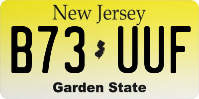 NJ license plate B73UUF