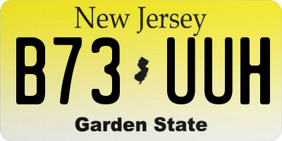 NJ license plate B73UUH