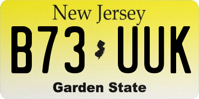 NJ license plate B73UUK