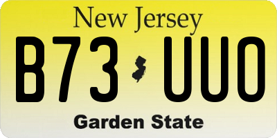 NJ license plate B73UUO
