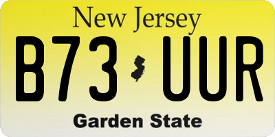 NJ license plate B73UUR