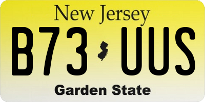 NJ license plate B73UUS